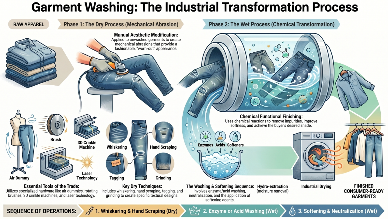 Garments Washing | Types of Washing | Garments Dyeing | Denim Washing