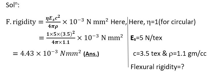 Flexural Properties of Textile Materials | Significance of Bending and Twisting | Flexural Rigidity | Specific Flexural Rigidity | Flexural/Bending Rigidity for a Small Curvature | Young Modulus | Bending Recovery | Shape Factor (h) | Shape Factor (h) of some fibres | Mathematical Problems flexural rigidity | Textile Study Center | textilestudycenter.com 