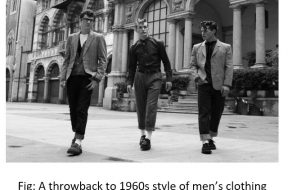 A throwback to 1960s style of men’s clothing