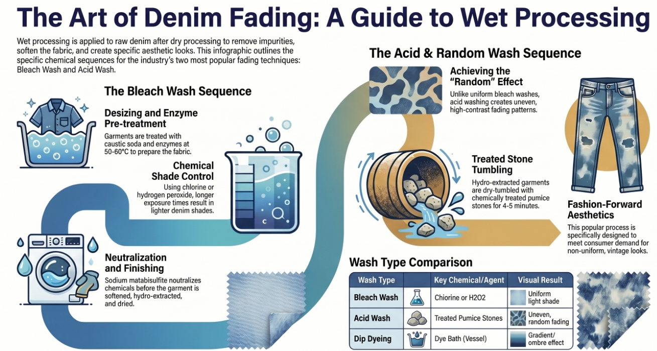 Denim Wet Process | Bleach Wash | Acid Wash