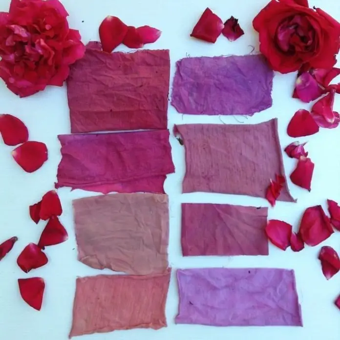 Fabric Colouring With Rose Petals